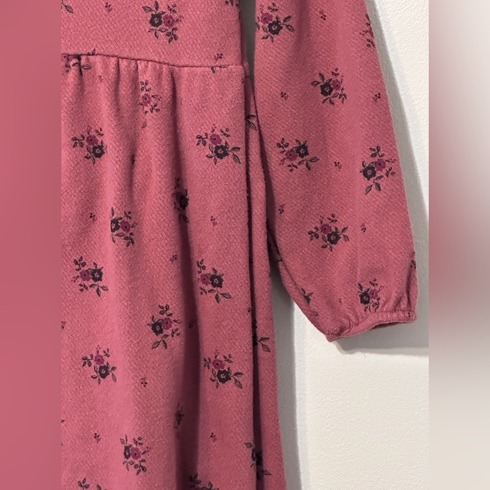 EUC Zara Girls Long Sleeve Floral Dress in Size 5T - Picture 7 of 8